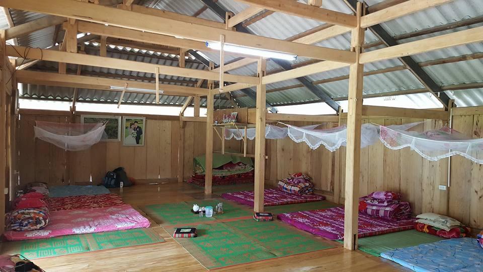 Phòng ngủ tập thể trong 1 nhà sàn ở Bản Thái - Mù Căng Chải.